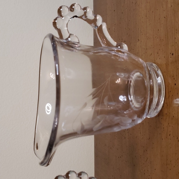 Vintage Cornflower Hughes Corn Flower cream & sugar Imperial Candlewick - Picture 3 of 8